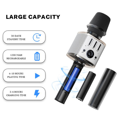 YESIDO KR10 Wireless Bluetooth-compatible Microphone Cordless Handheld Karaoke Microphone Support TF Card