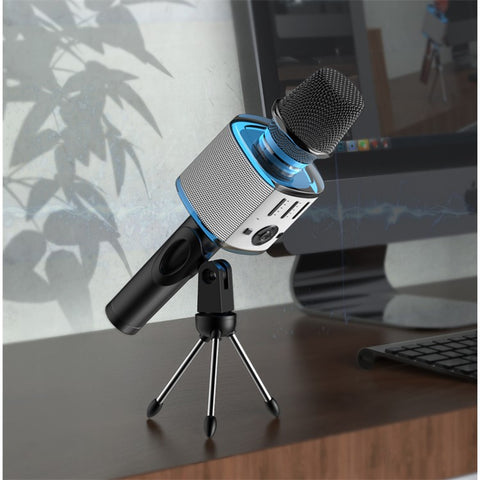 YESIDO KR10 Wireless Bluetooth-compatible Microphone Cordless Handheld Karaoke Microphone Support TF Card