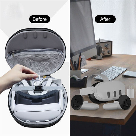 JYS JYS-MQ007 For Meta Quest 3 Hard EVA Portable Storage Bag VR Helmet Handle Protection Bag
