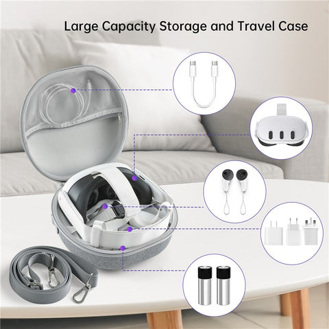 JYS JYS-MQ007 For Meta Quest 3 Hard EVA Portable Storage Bag VR Helmet Handle Protection Bag