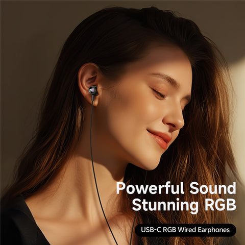 MCDODO HP-5830 USB C Digital Audio Earphones with RGB Lights Type C Wired Earbuds