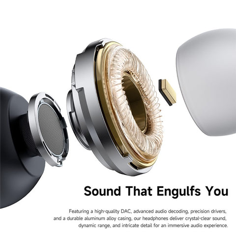 MCDODO HP-5830 USB C Digital Audio Earphones with RGB Lights Type C Wired Earbuds