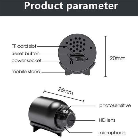 X5 Mini WiFi Indoor Camera 140 Degree Wide Angle Lens AI Human Detection 1080P HD Monitoring Camera