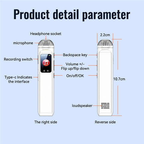 Q99 32GB Digital Audio Voice Recorder MP3 Player Noise Reduction Recording Device