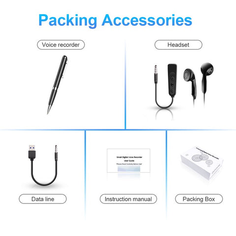 Q96 64GB Audio Recording Dictaphone Voice-activated Recording Writeable Digital Voice Recorder Pen