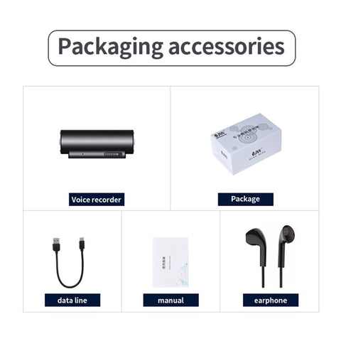 Q76 32GB Strong Magnetic Mini Voice Activated Recorder 365-Day Standby Timestamp Time Data Syncing for Lectures Meetings Interviews