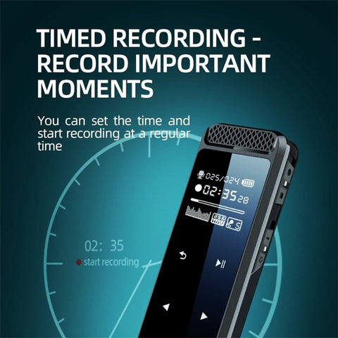 Q55 32GB Noise Reduction Audio Recorder Dual-Mic HD Voice Activated Sound Recorder for Lectures Meetings Classes