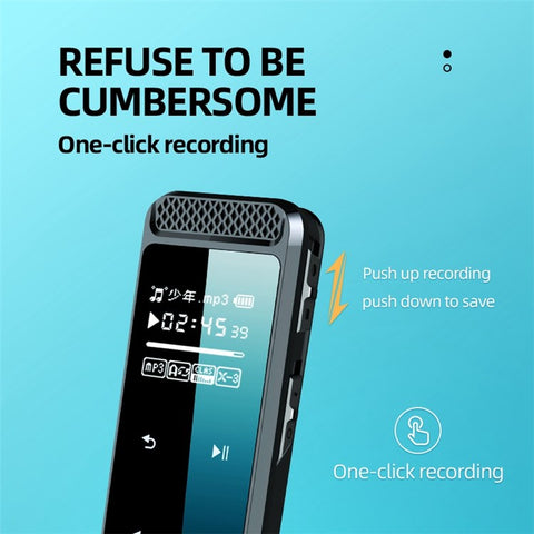 Q55 32GB Noise Reduction Audio Recorder Dual-Mic HD Voice Activated Sound Recorder for Lectures Meetings Classes