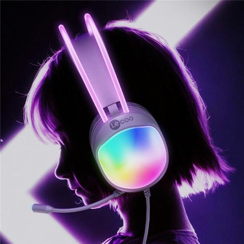 LENOVO LECOO HT410 Wired Gaming Headset LED Light USB 7.1 Surround Sound Desktop PC Headphone with Microphone