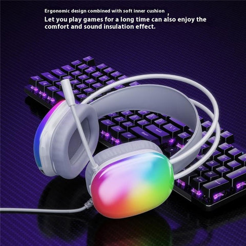 LENOVO LECOO HT409 Wired Gaming Headset USB 7.1 LED Light Over-Ear Headphone with Microphone