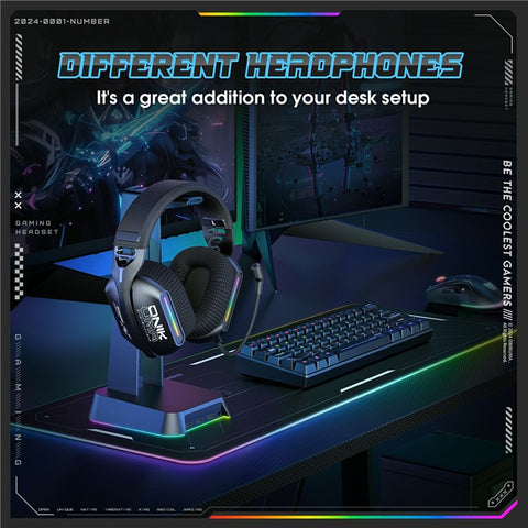 ONIKUMA GT808 Triple Mode Gaming Headset 60H Battery Life RGB Stereo Headphone for PC  /  PS5  /  Xbox