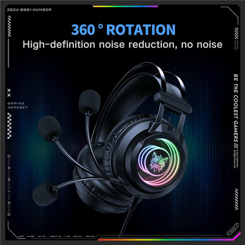 ONIKUMA X80 Gaming Over-Ear Headset 7.1 Surround Sound 50mm Drivers USB Wired Headphone for PC