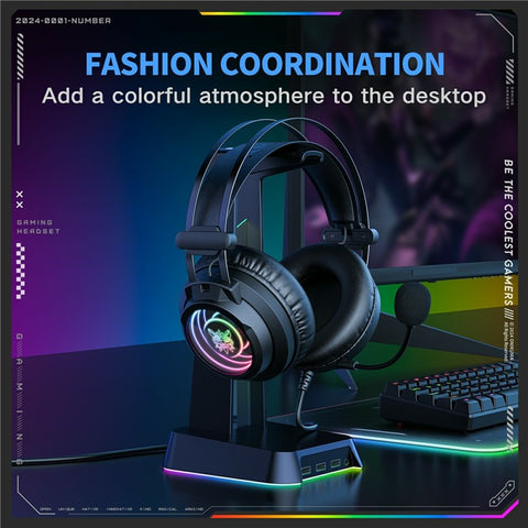 ONIKUMA X80 Gaming Over-Ear Headset 7.1 Surround Sound 50mm Drivers USB Wired Headphone for PC
