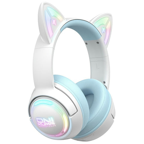 ONIKUMA GT838 Cat Ear Gaming Headset Triple Mode RGB Light Wireless Over-Ear Headphone with Mic