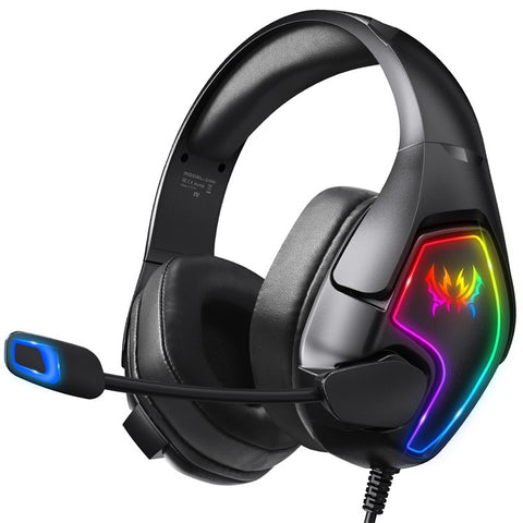 KOTION EACH G3000 For PS4 / PS5 / PC Gaming Headset RGB Light Wired Headphone with Splitter Cable
