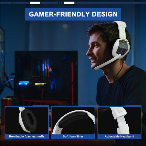 KOTION EACH G6000 For PS5 Computer Gaming Headset LED Light Wired PC Headphone with Microphone