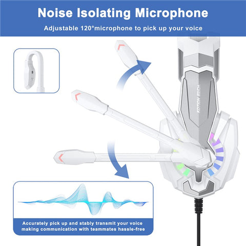 KOTION EACH G9000 Plus Gaming Headset Wired Computer RGB Lighting Over-ear Headphone with Microphone