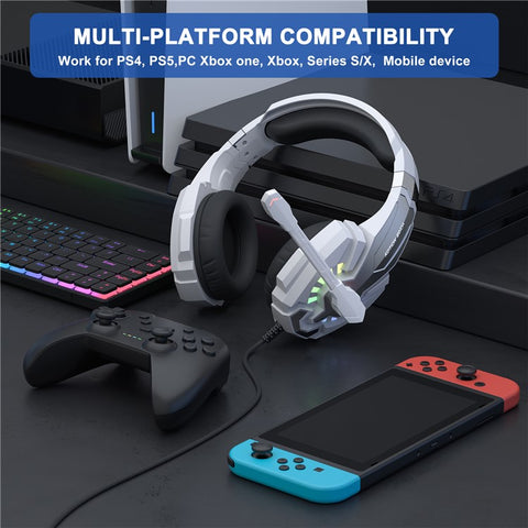 KOTION EACH G9000 Plus Gaming Headset Wired Computer RGB Lighting Over-ear Headphone with Microphone