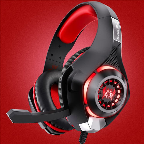 KOTION EACH GS400 LED Light Gaming Headset Wired Over-Ear Headphone with Audio Adapter Cable for PC / PS4 / PS5