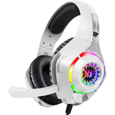 KOTION EACH GS410 For PC / PS4 / PS5 Gaming Headset RGB Light Wired Headphone with Audio Adapter Cable