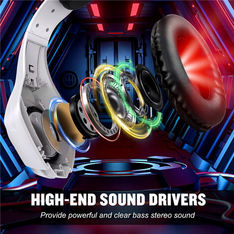 KOTION EACH GS410 For PC / PS4 / PS5 Gaming Headset RGB Light Wired Headphone with Audio Adapter Cable