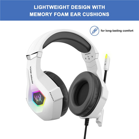 KOTION EACH GS450 For PS4 / PS5 / PC Gaming Headset RGB Wired Over-Ear Headphone with Adapter Cable