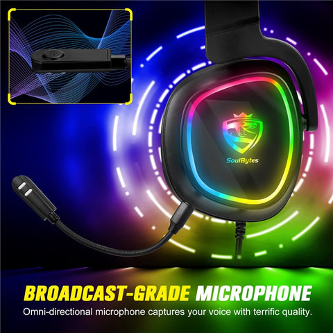 KOTION EACH S22 Gaming Headset Rotatable Microphone Over-Ear Headphone for PC / PS5 / PS4 with Adapter Cable