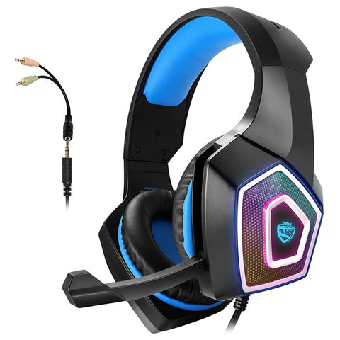 KOTION EACH V-1 Gaming Headset RGB Light Wired Computer Headphone with Adapter Cable