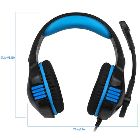 KOTION EACH V-3 Wired Gaming Headset for PS4 / PS5 LED Light Heavy Bass Over-Ear Headphone with Adapter Cable