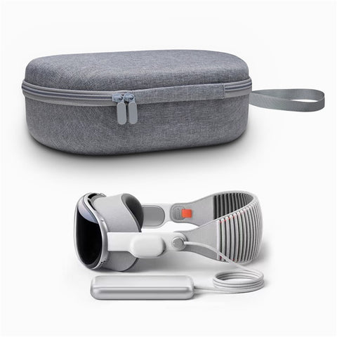 JYS JYS-APP001 Storage Bag for Apple Vision Pro VR Accessories Carrying Case, Grey Linen Cover