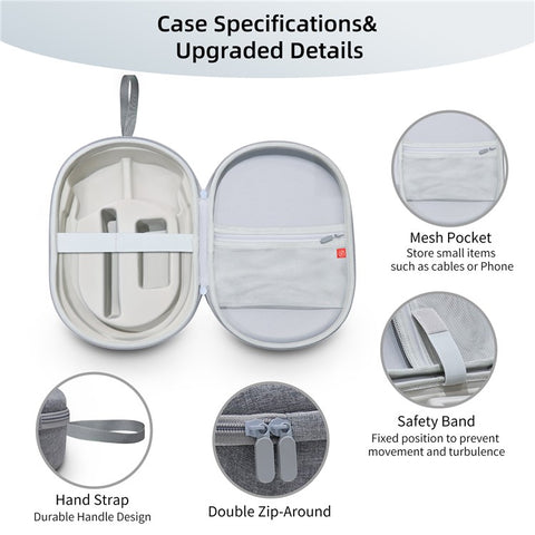 JYS JYS-APP001 Storage Bag for Apple Vision Pro VR Accessories Carrying Case, Grey Linen Cover