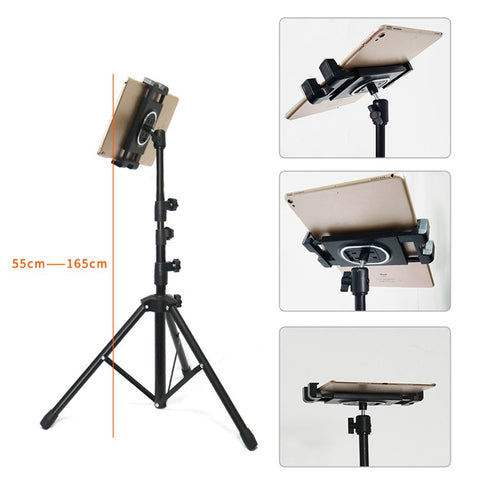 ADV-306 52cm-136cm Height Adjustable Foldable Tripod Mount for Phone Tablet within 4.7-12.9 Inches