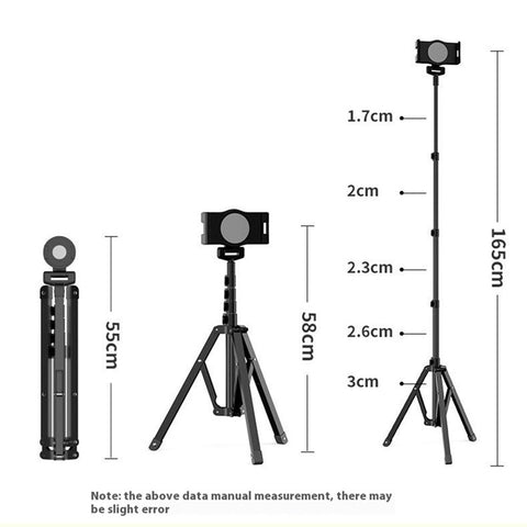 JYX-M566 360 Degree Rotating Phone Holder Adjustable Height Floor Tripod Stand for Tablet