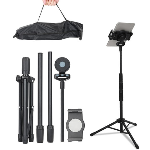 JYX-008 Universal 4.7-14inch Mobile Phone Tablet Holder Floor Stand Metal Retractable Tripod Bracket