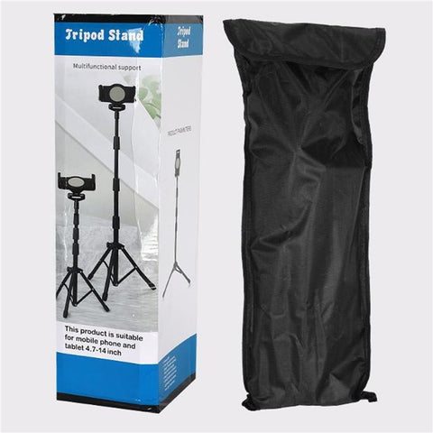 JYX-008 Universal 4.7-14inch Mobile Phone Tablet Holder Floor Stand Metal Retractable Tripod Bracket