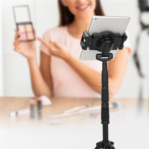 JYX-008 Universal 4.7-14inch Mobile Phone Tablet Holder Floor Stand Metal Retractable Tripod Bracket