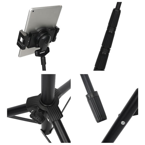 JYX-008 Universal 4.7-14inch Mobile Phone Tablet Holder Floor Stand Metal Retractable Tripod Bracket
