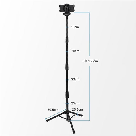 JYX-008 Universal 4.7-14inch Mobile Phone Tablet Holder Floor Stand Metal Retractable Tripod Bracket