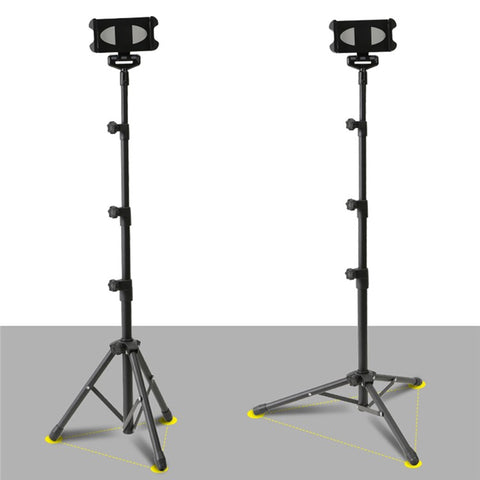YX-LP018 Universal Mobile Phone Tablet Holder Floor Stand Metal 360° Rotating Retractable Tripod Bracket