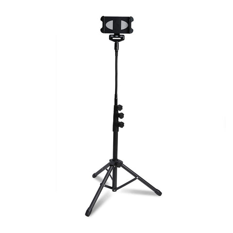 4.7-12.9 inch Mobile Phone Tablet Holder Floor Stand 360 Degrees Rotating Adjustable Height Tripod Bracket