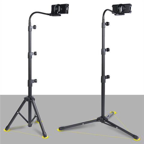 4.7-12.9 inch Mobile Phone Tablet Holder Floor Stand 360 Degrees Rotating Adjustable Height Tripod Bracket