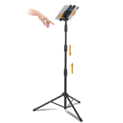 JY306V8 Tablet Tripod Stand Height Adjustable Stand Holder 360-degree Rotating Mount Stand for 7''-10.5'' Tablets and Phones
