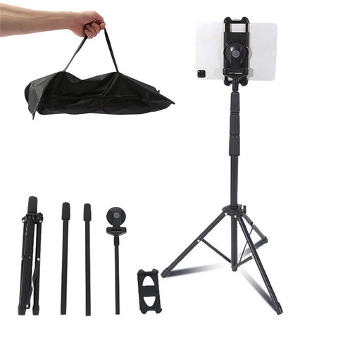 JY306V8 Tablet Tripod Stand for 4.7''-12.9'' Tablets and Phones Height Adjustable Stand Holder 360-degree Rotating Mount Stand