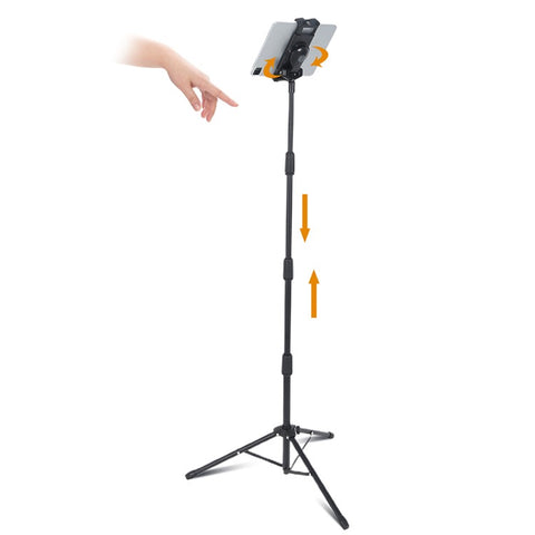 JY306V8 Tablet Tripod Stand for 4.7''-12.9'' Tablets and Phones Height Adjustable Stand Holder 360-degree Rotating Mount Stand