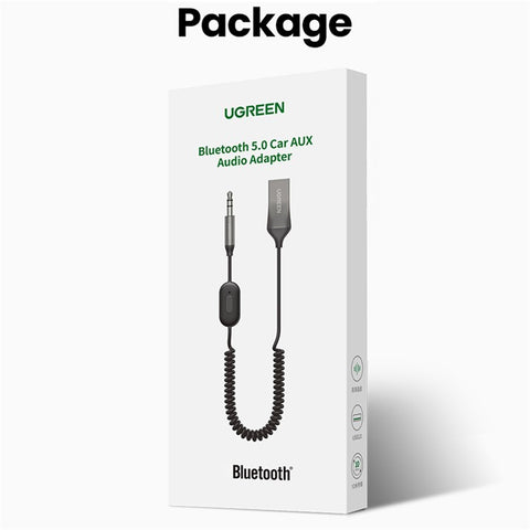 UGREEN Car Bluetooth-compatible 5.0 AUX Adapter Audio Receiver USB to 3.5mm Hands Free Kit Support TF Card