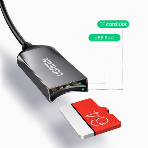 UGREEN Car Bluetooth-compatible 5.0 AUX Adapter Audio Receiver USB to 3.5mm Hands Free Kit Support TF Card