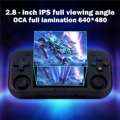 AMPOWN MINI ZERO 28 Handheld Game Console 64 Bit Android 2.8 Inch IPS Screen Retro Gaming Controller, with 64G TF Card