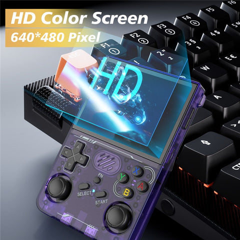 R36xx Handheld Game Console 3.5 Inch Screen Retro Arcade Gaming Controller, WiFi Version  /  64G TF Card