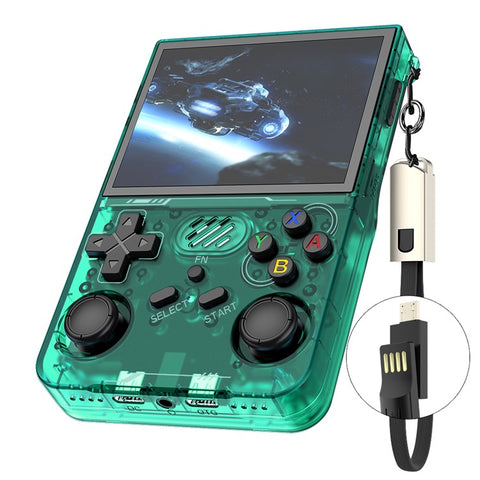 R36xx Handheld Game Console 3.5 Inch Screen Retro Arcade Gaming Controller, WiFi Version  /  64G TF Card