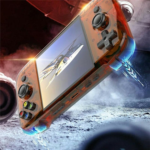 R46S Open Source 4 Inch HD Screen Handheld Game Console Linux System Built In 15000+ Games, 128G Memory Card